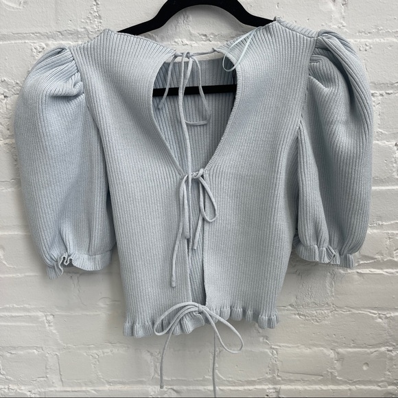 ZARA PUFFER SLEEVE BLOUSE SIZE MEDIUM - Picture 4 of 6